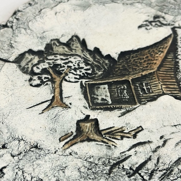 Shapes of Clay Mt St Helens Ash Cabin Plaque Art Wall Hanging Decor Signed Stan - Picture 7 of 9